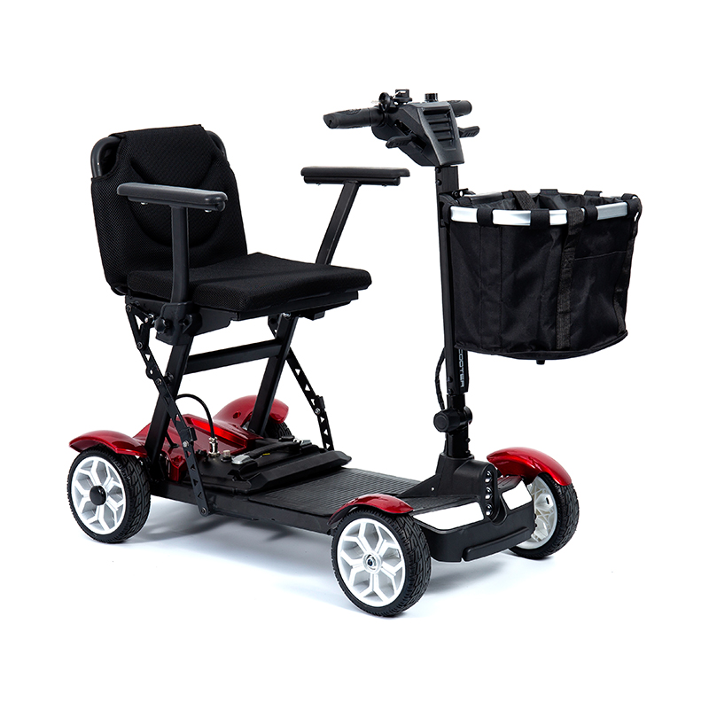 YL-211 4-колесный туристический электрический скутер для пожилых людей со светодиодной фарой и корзиной